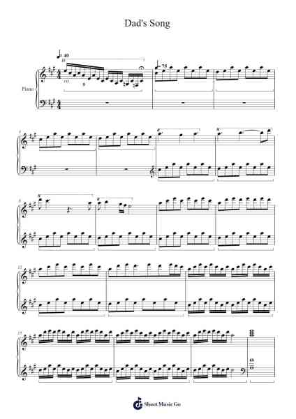Dad's Song Sheet Music by Set it Off-Arr.Kathtta