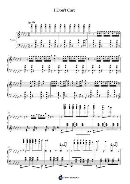I Don't Care Sheet Music by Hugh Martin-Arr.Jamesstone