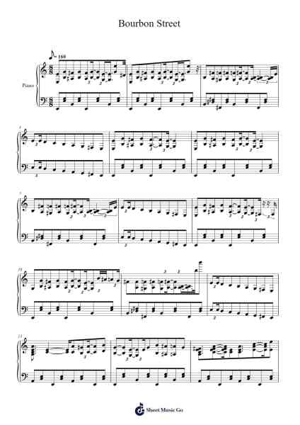 Bourbon Street Sheet Music by Jeff Tuohy-Arr.Cugue Vebriel