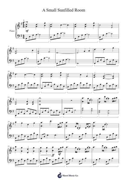 A Small Sunfilled Room Sheet Music by undefined-Arr.Drylie