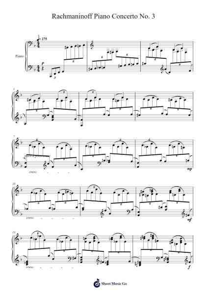 Piano Concerto No. 3 in D Minor, Op. 30: Cadenza Notenblatt von Sergei Rachmaninoff-Arr.Mila