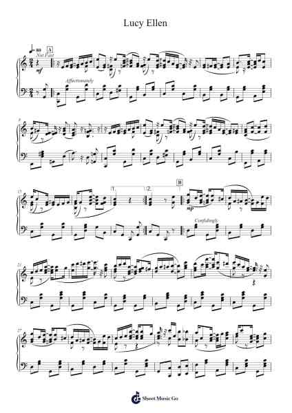 Lucy Ellen - a Ragtime Portrait Sheet Music by John ~ of ~ Lewes-Arr.Leaglan Piersmar