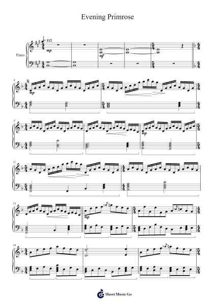 Evening Primrose Sheet Music by ZUN-Arr.Shedave Dwightrene