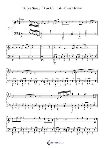 Super Smash Bros Ultimate Main Theme Sheet Music by Jose Villanueva-Arr.Reywood