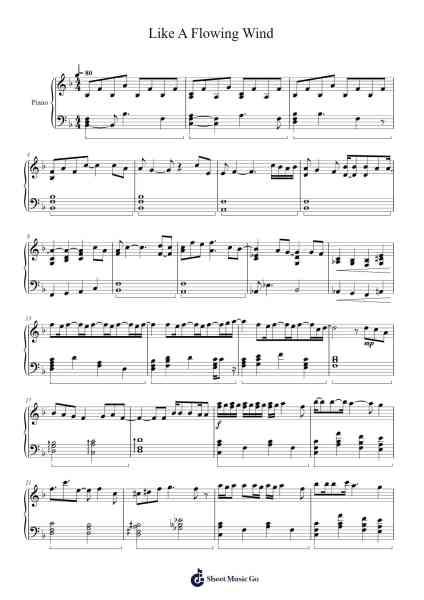 Like A Flowing Wind Sheet Music by undefined-Arr.Jesine