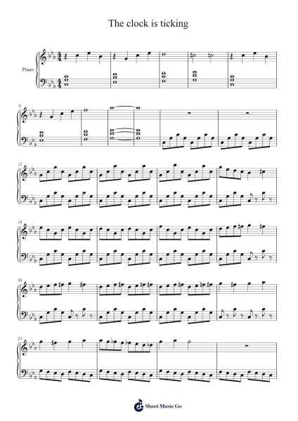 The clock is ticking Sheet Music by undefined-Arr.Hooters Xenie