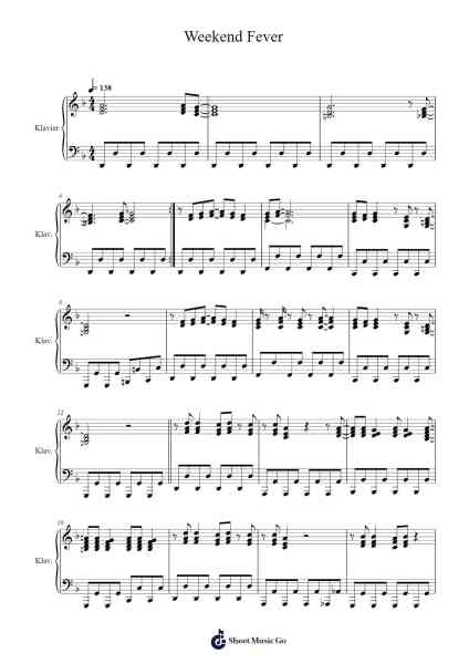 Weekend Fever Sheet Music by Jürgen Moser-Arr.Cugue Vebriel