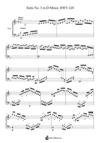 Suite No. 3 in D Minor, HWV 428: I. Overture and II. Allemande Sheet Music by George Frideric Handel-Arr.Irbald Jouvier