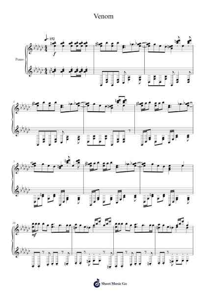 Venom Sheet Music by Kairiki Bear-Arr.Penstowe Beardwells