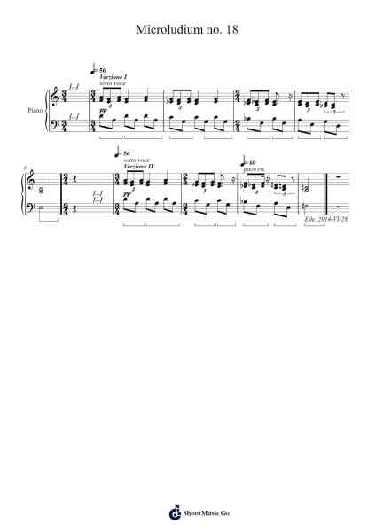 Microludium no. 18 Sheet Music by Jan-Willem van Ree-Arr.Wobob Lonray