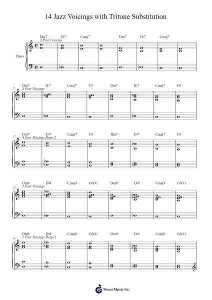 14 Jazz Voicings with Tritone Substitution Sheet Music by Virlouis-Arr.Webbhan