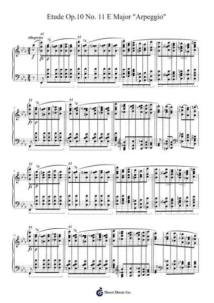 Etude Op.10 No. 11 E Major "Arpeggio" Sheet Music by Frédéric Chopin-Arr.Besquinn