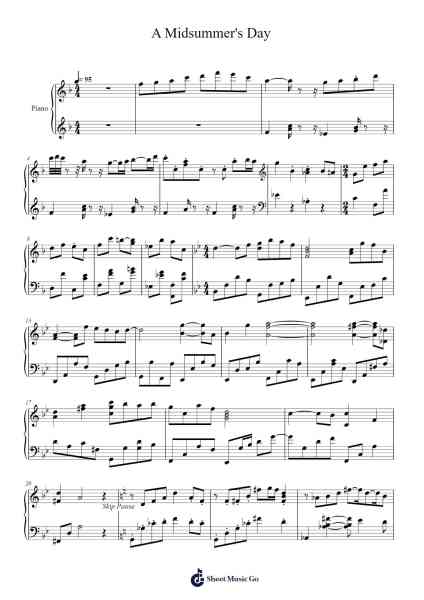 A Midsummer's Day Sheet Music by Springgen-Arr.Elboyce