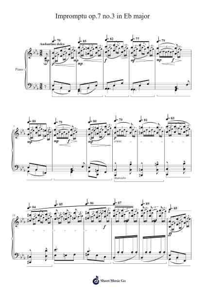 Impromptu op.7 no.3 in Eb major Sheet Music by Boothphen Rybes-Arr.Jorthodore Adegee