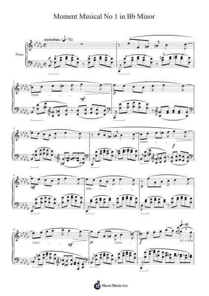 Moment Musical No. 1 in B-flat Minor, Op. 16 Sheet Music by Sergei Rachmaninoff-Arr.Phylpeg Bradning