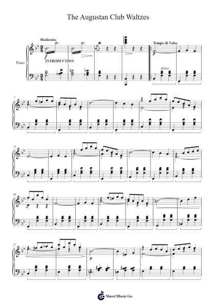 The Augustan Club Waltzes Sheet Music by Scott Joplin-Arr.Derkyle