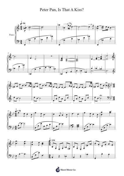 Peter Pan - Is That A Kiss? Sheet Music by James Newton Howard-Arr.Kylefie