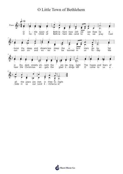 O Little Town of Bethlehem Sheet Music by undefined-Arr.Duttnin Moulnorth