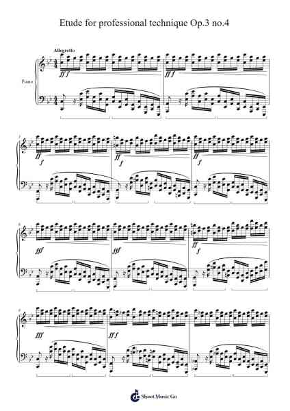 Etude for professional technique Op.3 no.4 Sheet Music by C. Raizel-Arr.Mervan