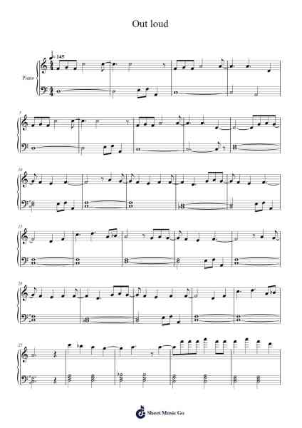 Out loud Sheet Music by Albert Grobler-Arr.Sinbryce