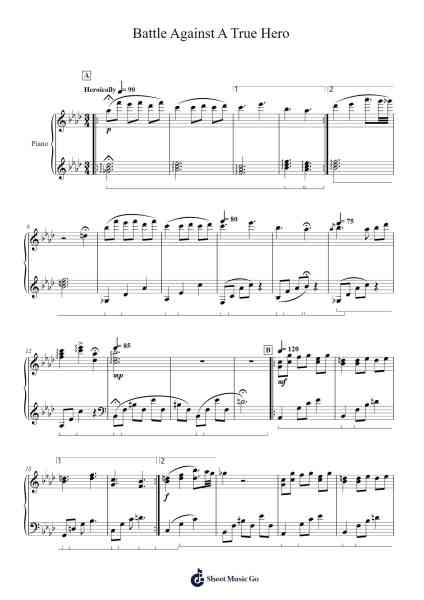 Battle Against A True Hero Sheet Music by Toby Fox-Arr.Zoeliot Maugpe
