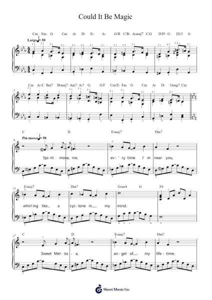 Could It Be Magic 楽譜 by Barry Manilow-Arr.Virgreg
