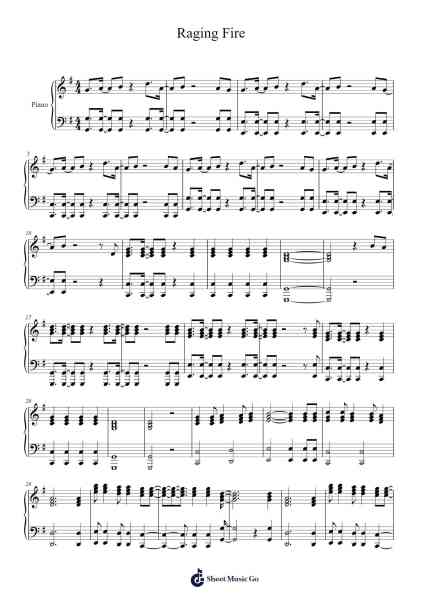Raging Fire Sheet Music by Phillip Phillips-Arr.Croftsgreg