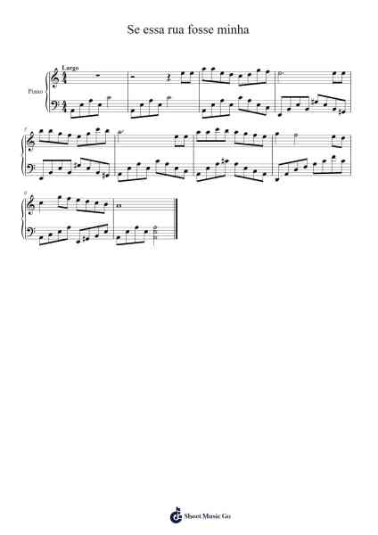 Se essa rua fosse minha Sheet Music by Ninguém sabe-Arr.Payyule