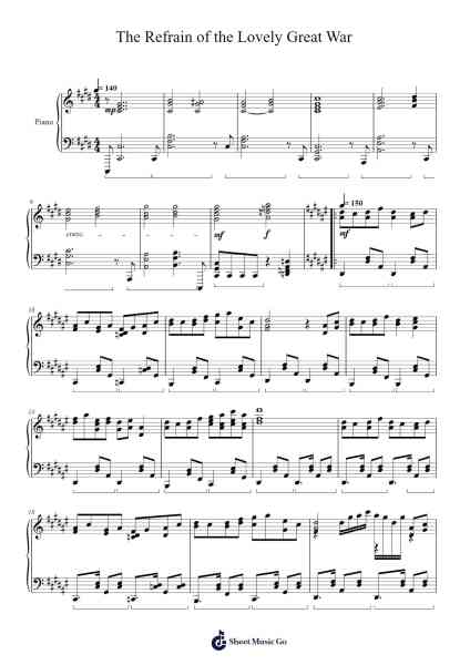 The Refrain of the Lovely Great War Sheet Music by ZUN-Arr.Tomholt Sharpvans