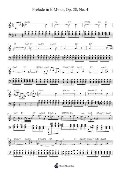 Prelude in E Minor, Op. 28, No. 4 Sheet Music by Frédéric Chopin-Arr.Barlo Osford