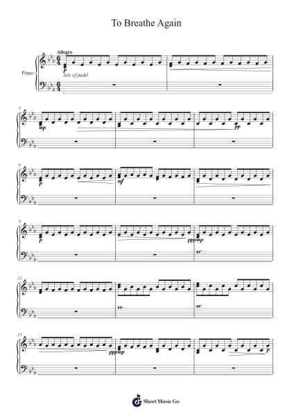 To Breathe Again Sheet Music by Sypenn Gregyoung-Arr.Yetleif Clecott