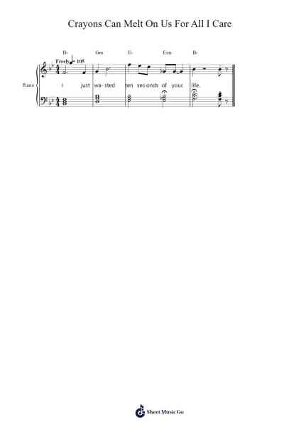 Crayons Can Melt On Us For All I Care Sheet Music by Matthew Thiessen-Arr.Lytnoah