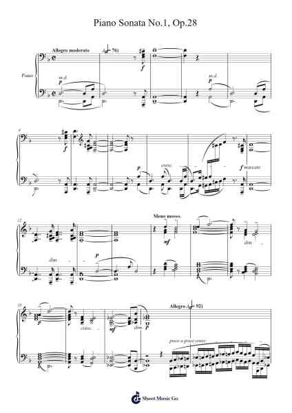 Piano Sonata No. 1 in D Minor, Op. 28: I. Allegro moderato Sheet Music by Sergei Rachmaninoff-Arr.Tybey