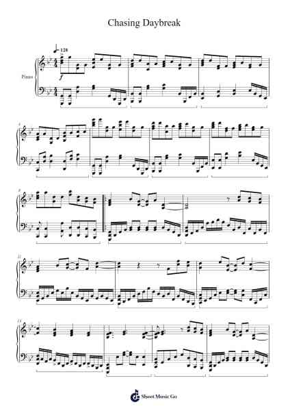 Chasing Daybreak Sheet Music by Takeru Tanazaki/Hiroki Morishita/Rei Kondoh-Arr.Lanhy