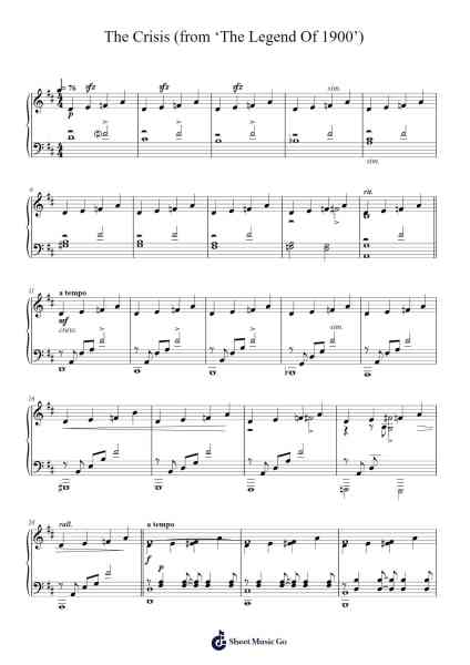 The Crisis (From 'The Legend Of 1900') Sheet Music by Ennio Morricone-Arr.Arabias