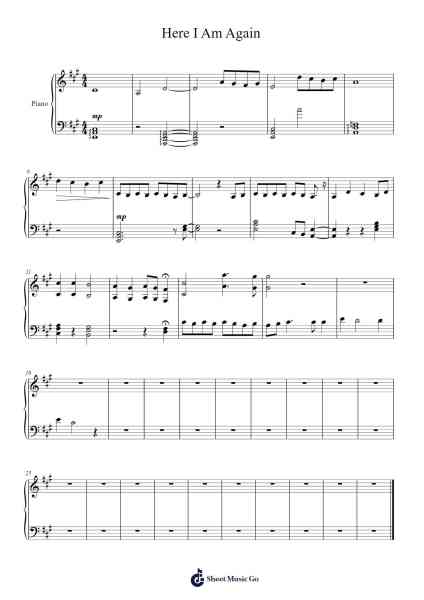 Here I Am Again Sheet Music by Yerin Baek-Arr.Wheatlin Ranpkins