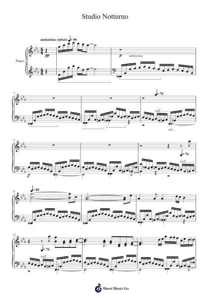 Studio Notturno Sheet Music by Hyholt Rexle-Arr.Gemgene