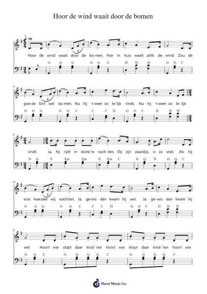 Hoor de wind waait door de bomen Sheet Music by W. Spierenburg-Arr.Priestsey