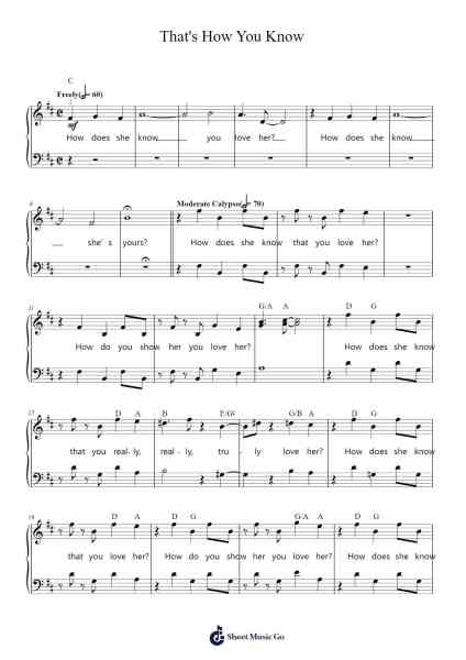 That's How You Know Sheet Music by Stephen Schwartz/Alan Menken-Arr.Bunkyle Wanmia