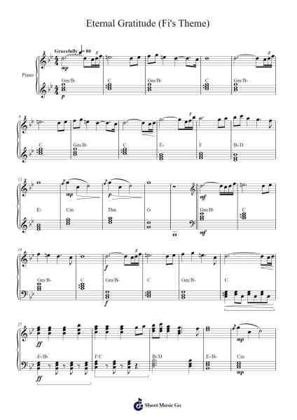 Eternal Gratitude (Fi's Theme) Sheet Music by Hajime Wakai/Makito Yakota-Arr.Consdia Debruth