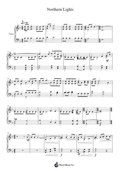 Northern Lights Sheet Music by Ola Gjeilo-Arr.Colyork
