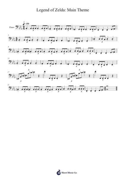 Legend of Zelda: Main Theme (Tenor) Sheet Music by Koji Kondo-Arr.Jesvin