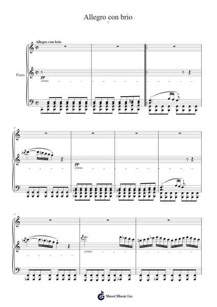 Piano Sonata No. 21 in C Major, Op. 53 "Waldstein" Sheet Music by Ludwig van Beethoven-Arr.Crodre Kipqe