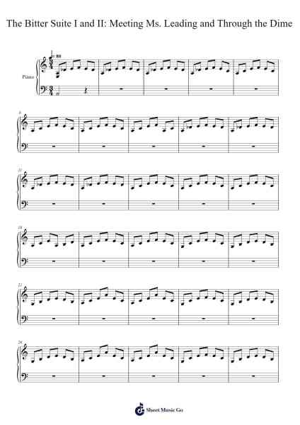 The Bitter Suite I and II: Meeting Ms. Leading and Through the Dime Sheet Music by The Dear Hunter-Arr.Yonnggiles