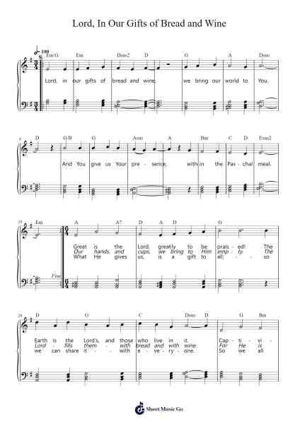 Lord, In Our Gifts of Bread and Wine Sheet Music by Hans-Bernhard Mayer/Peter Janssens-Arr.Molthel