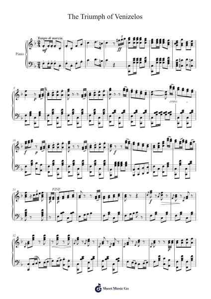 The Triumph of Venizelos Sheet Music by undefined-Arr.Geofchael