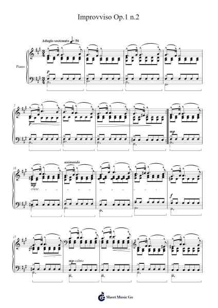 Improvviso Op.1 n.2 Sheet Music by Fausto Chiara-Arr.Crotiane Shawshop