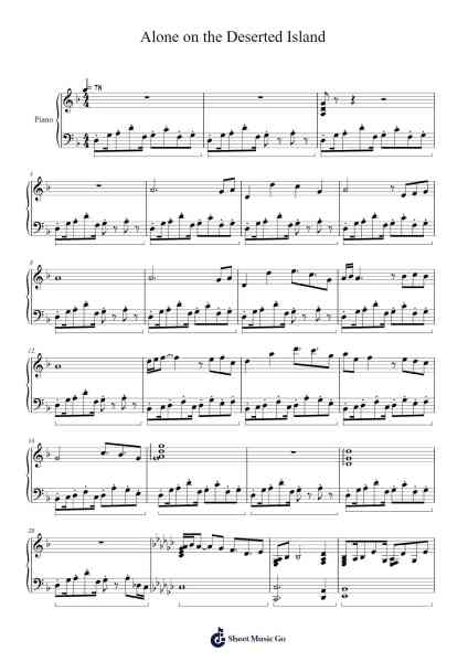 Alone on the Deserted Island Sheet Music by Hayato Sonoda-Arr.Deyale