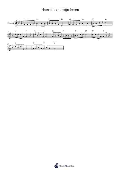 Heer u bent mijn leven Sheet Music by undefined-Arr.Yvettenat Iveshall
