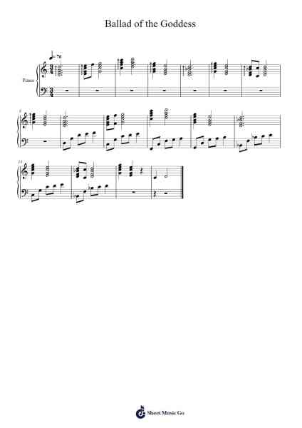Ballad of the Goddess Sheet Music by Evedith Shadick-Arr.Cranewright Troycrofts